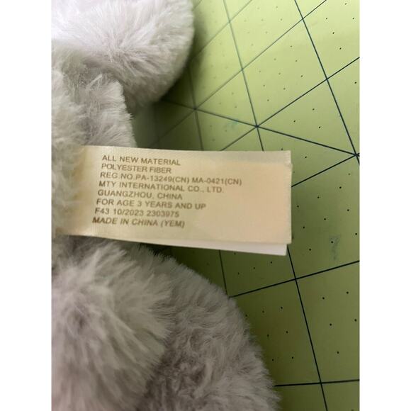 Walmart Small 8” Bunny Rabbit Gray Floppy Laying Gingham Bow Embroidered Eyes - Picture 6 of 9